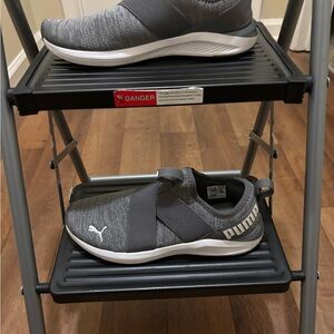 Puma Men’s Slip-On Sneakers in Grey and White